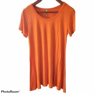 Goo Yoo Orange Knit Swing Dress Size Small